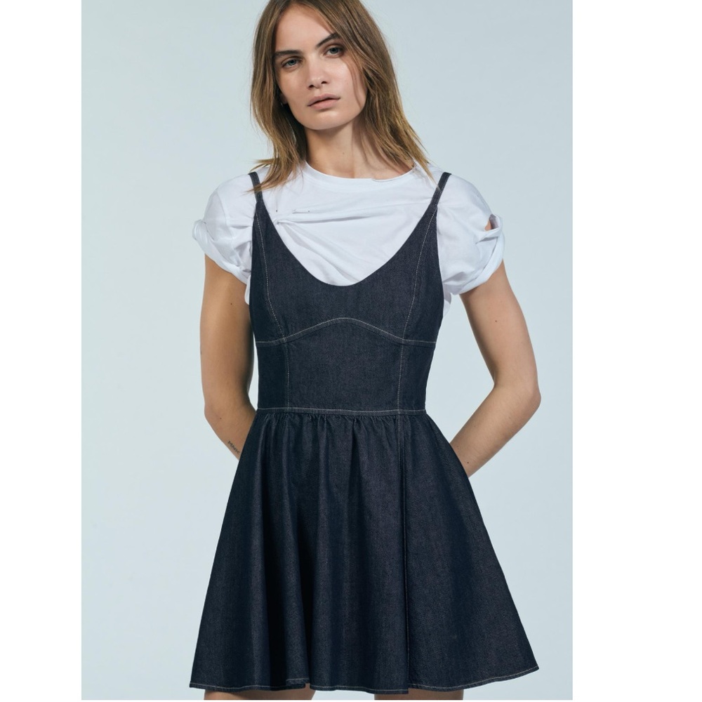 NEW! Zara Denim Pinafore Dress - Picture 2 of 10